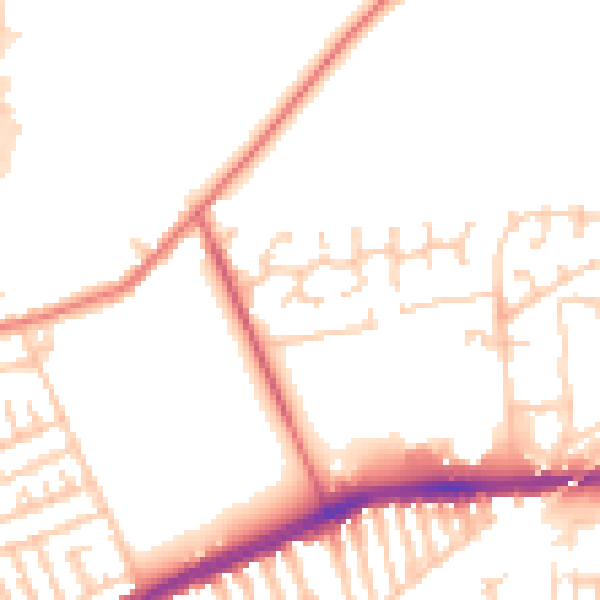 Daytime road noise heatmap for L9 0NX