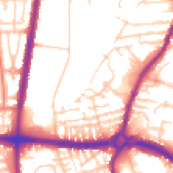 Daytime road noise heatmap for L9 1BF