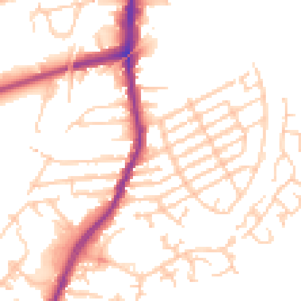 Daytime road noise heatmap for L9 1BX