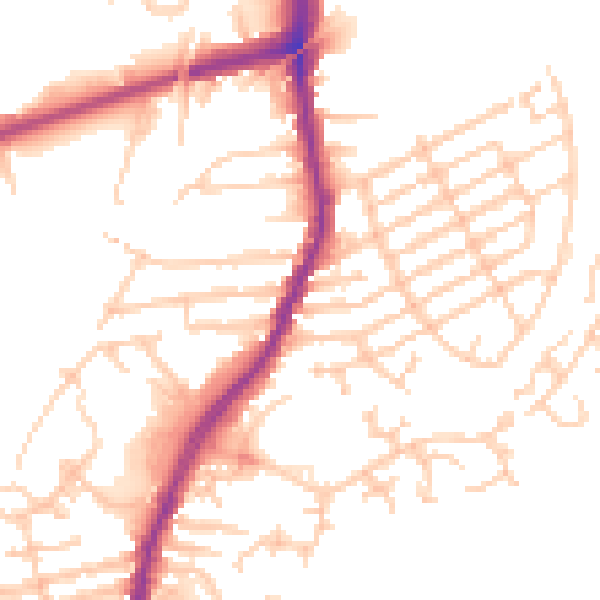 Daytime road noise heatmap for L9 1DJ