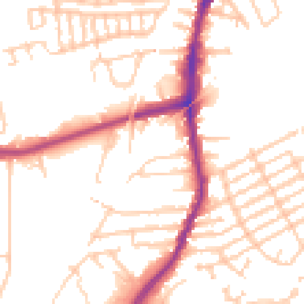 Daytime road noise heatmap for L9 1EY