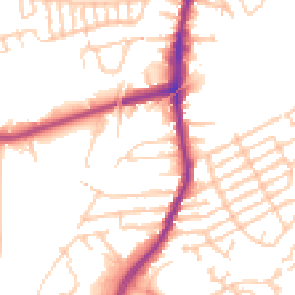Daytime road noise heatmap for L9 1EZ