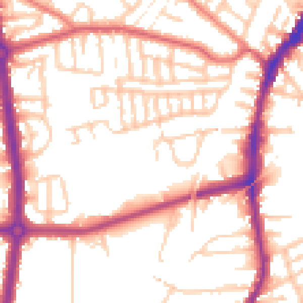 Daytime road noise heatmap for L9 3AA