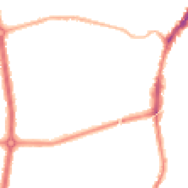 Night-time road noise heatmap for L9 3AA