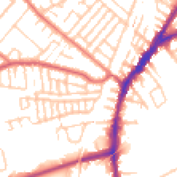 Daytime road noise heatmap for L9 3AS