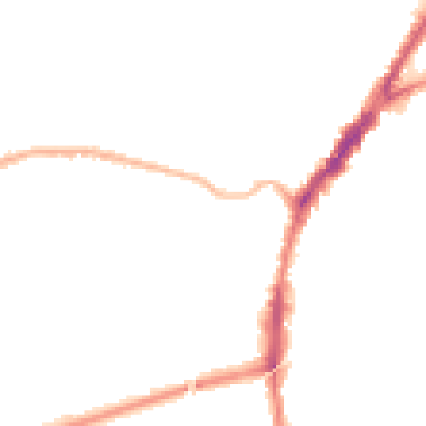 Night-time road noise heatmap for L9 3AS