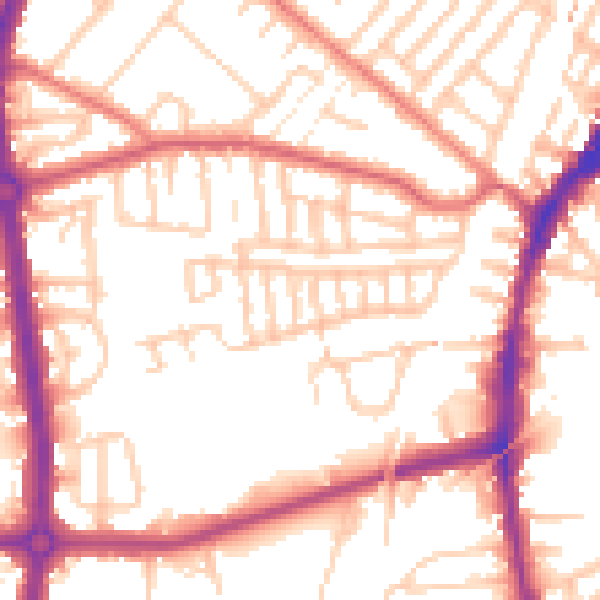 Daytime road noise heatmap for L9 3BD