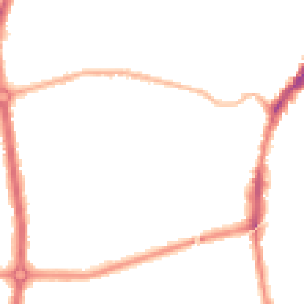 Night-time road noise heatmap for L9 3BD
