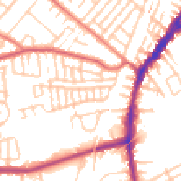 Daytime road noise heatmap for L9 3BG