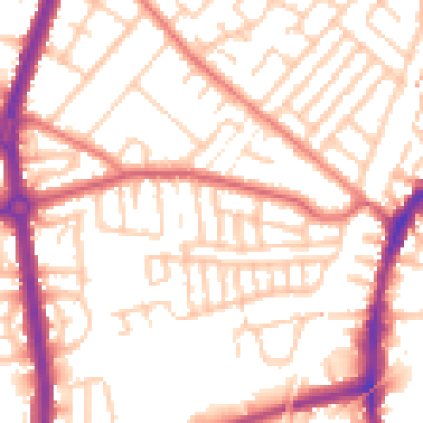 Daytime road noise heatmap for L9 3BW