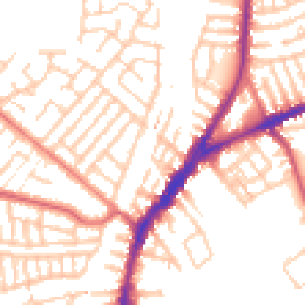 Daytime road noise heatmap for L9 4RU