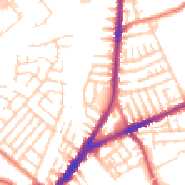 Daytime road noise heatmap for L9 4SD