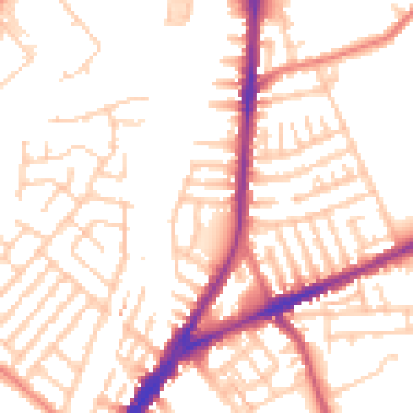 Daytime road noise heatmap for L9 4SE