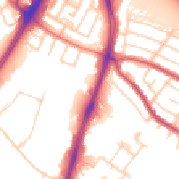 Daytime road noise heatmap for L9 5AE