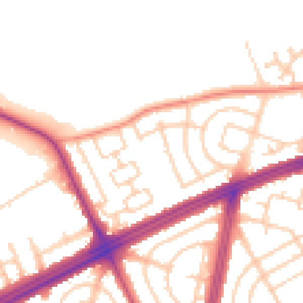 Daytime road noise heatmap for L9 6AU