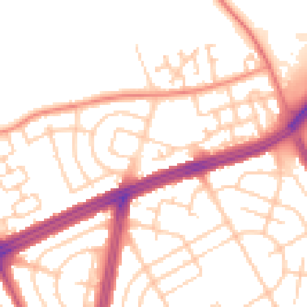 Daytime road noise heatmap for L9 6BF