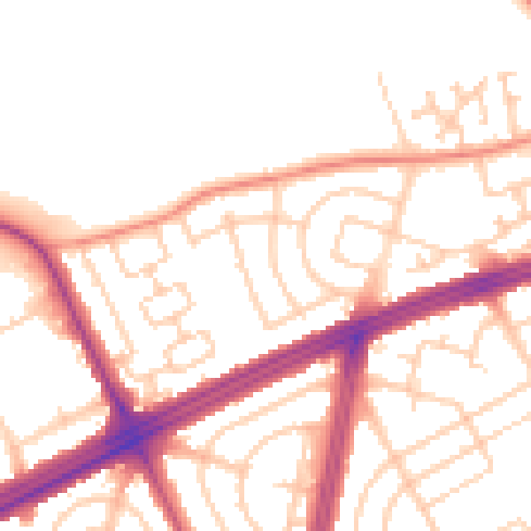 Daytime road noise heatmap for L9 6BG