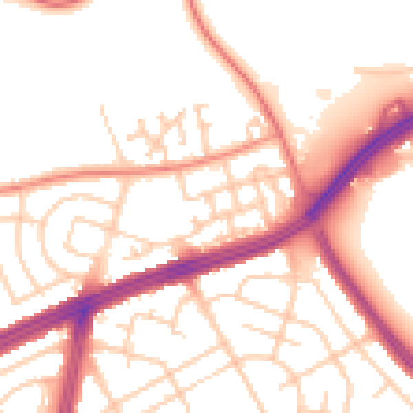Daytime road noise heatmap for L9 6BX