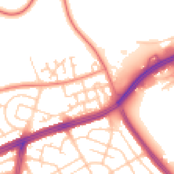 Daytime road noise heatmap for L9 6BY