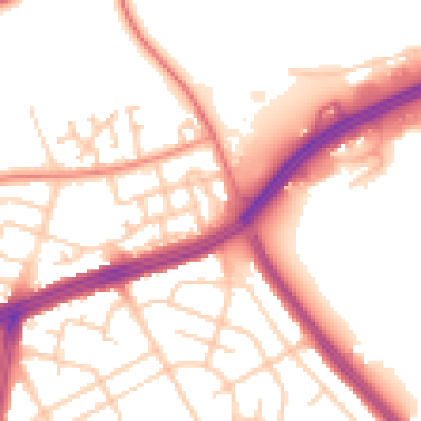 Daytime road noise heatmap for L9 6DH