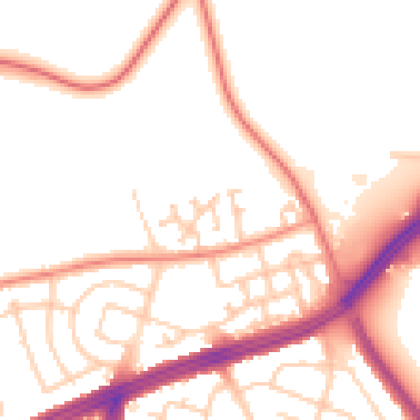Daytime road noise heatmap for L9 6EB