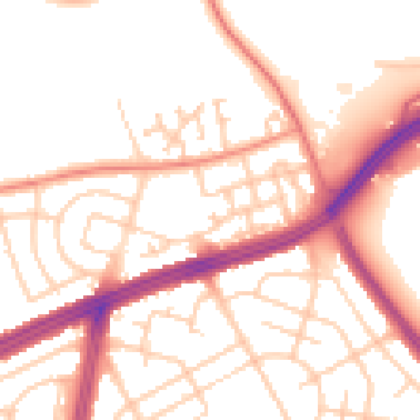 Daytime road noise heatmap for L9 6EF