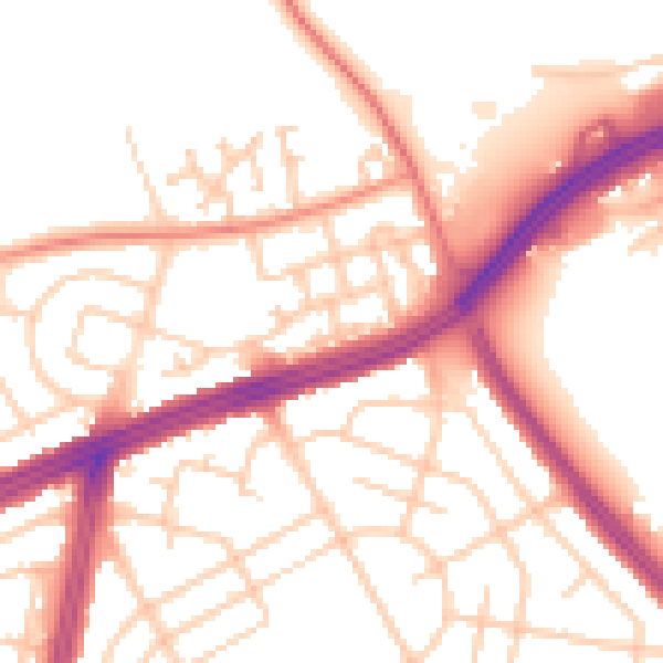 Daytime road noise heatmap for L9 6EG