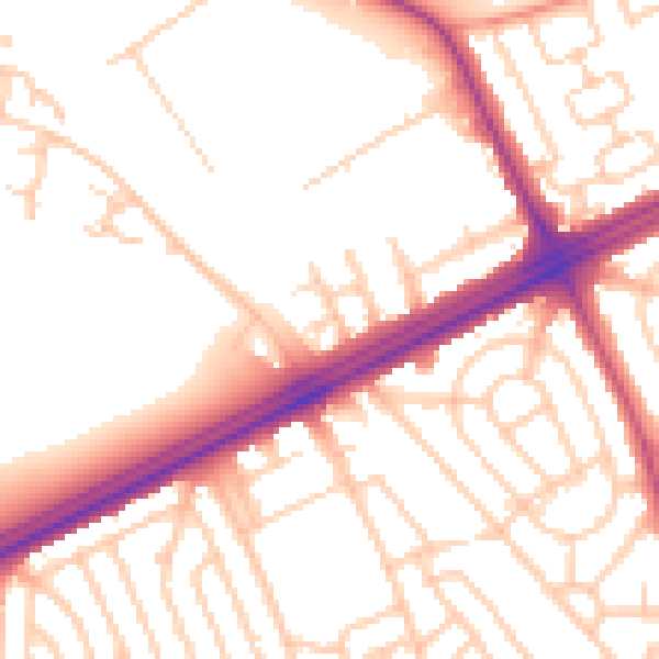 Daytime road noise heatmap for L9 6GD