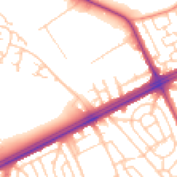 Daytime road noise heatmap for L9 6GF