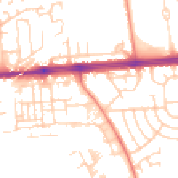Daytime road noise heatmap for L9 7AD