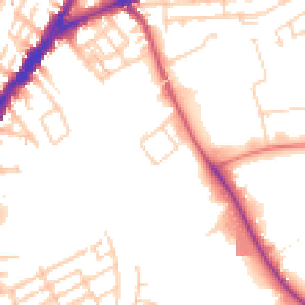 Daytime road noise heatmap for L9 7AH