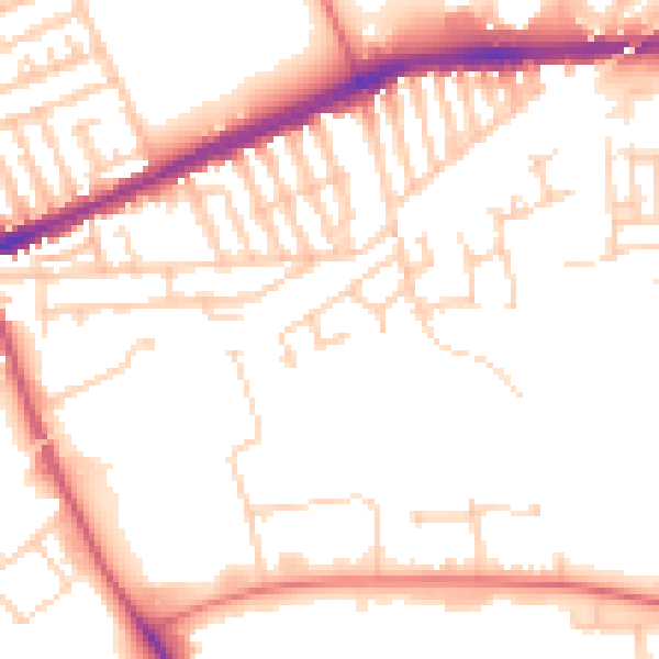 Daytime road noise heatmap for L9 7LU