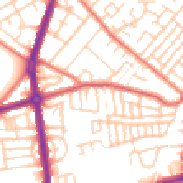 Daytime road noise heatmap for L9 8AG