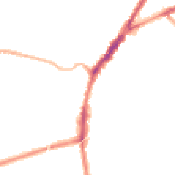 Night-time road noise heatmap for L9 8AP