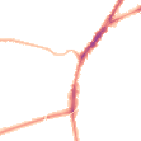 Night-time road noise heatmap for L9 8AS