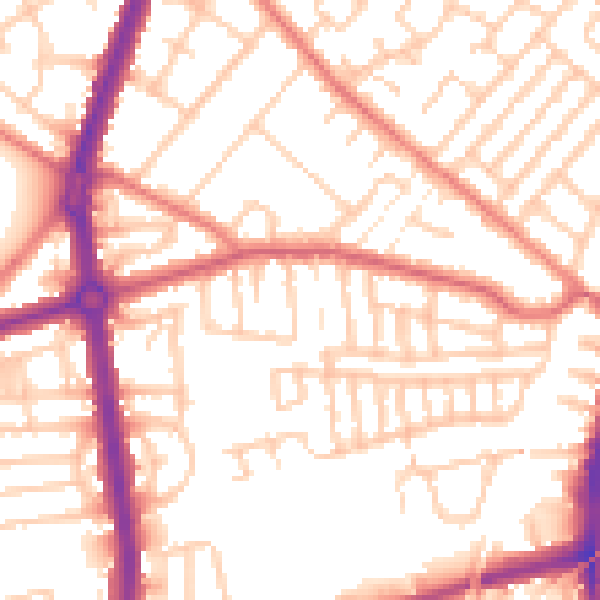 Daytime road noise heatmap for L9 8AT