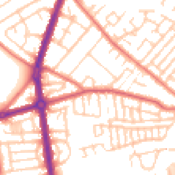 Daytime road noise heatmap for L9 8AW