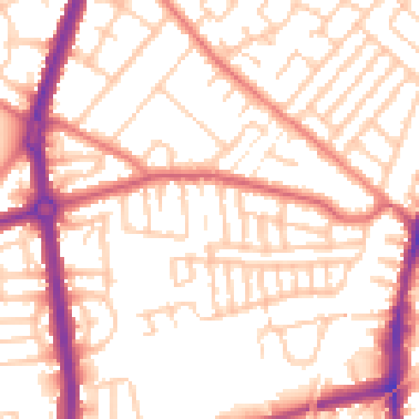 Daytime road noise heatmap for L9 8AY