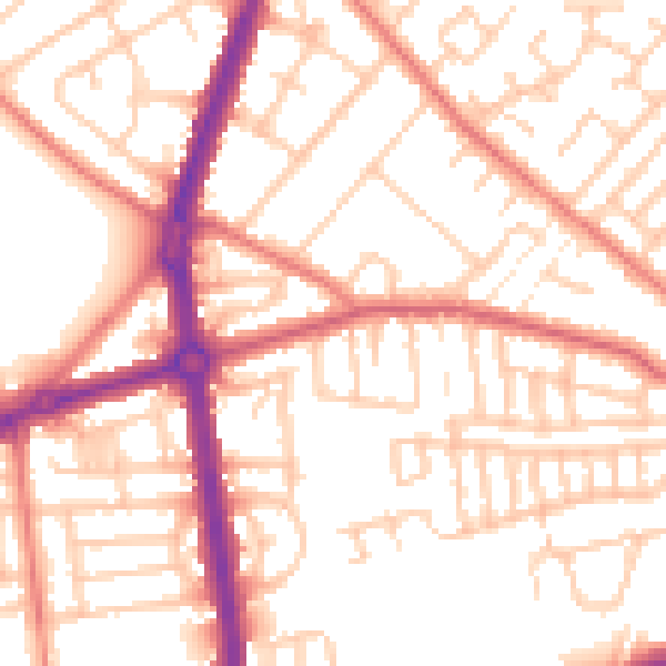 Daytime road noise heatmap for L9 8BA