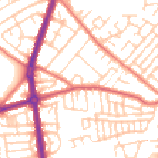 Daytime road noise heatmap for L9 8BE