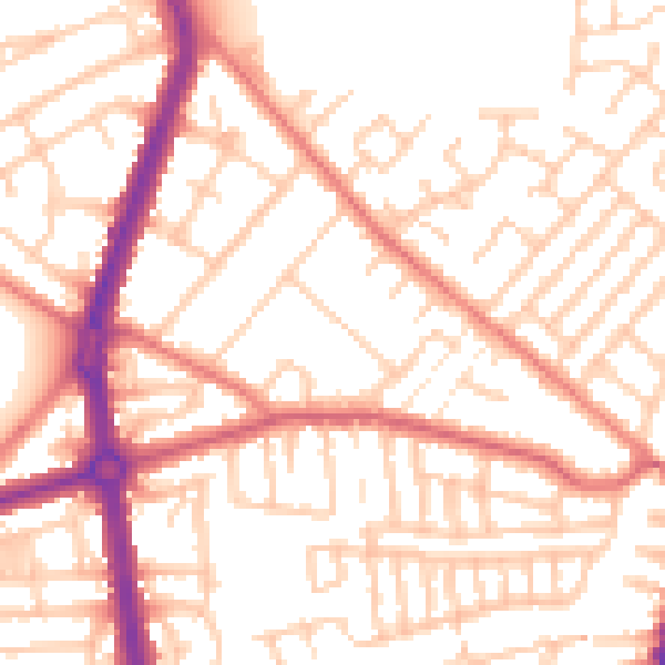 Daytime road noise heatmap for L9 8BG