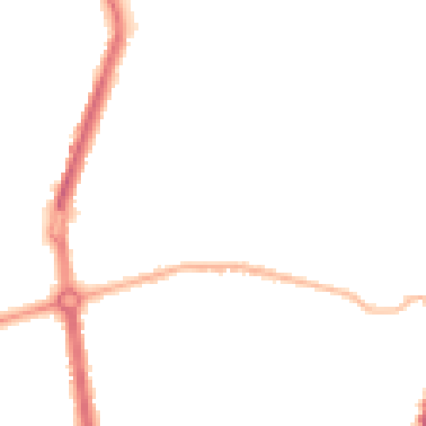 Night-time road noise heatmap for L9 8BG