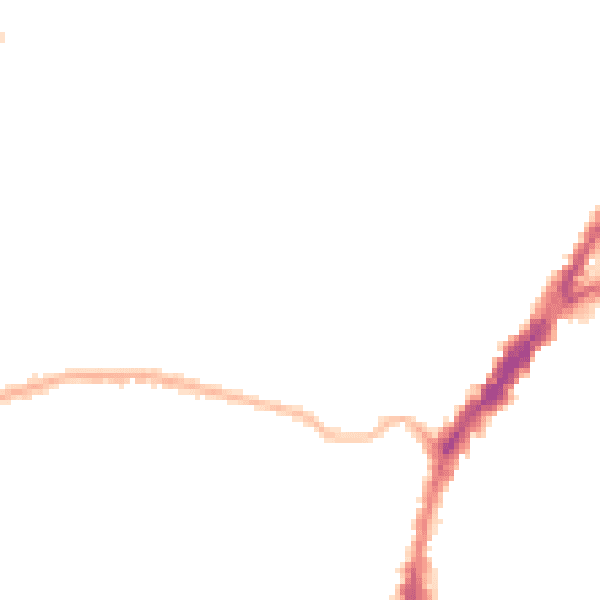 Night-time road noise heatmap for L9 8EA