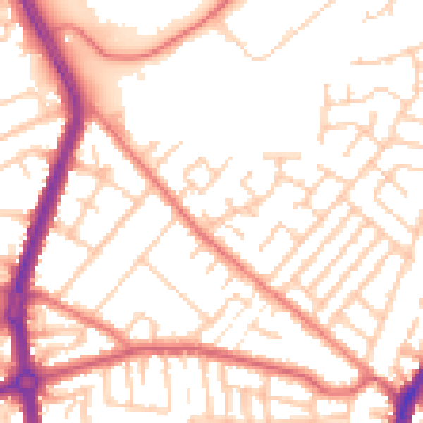 Daytime road noise heatmap for L9 8ET