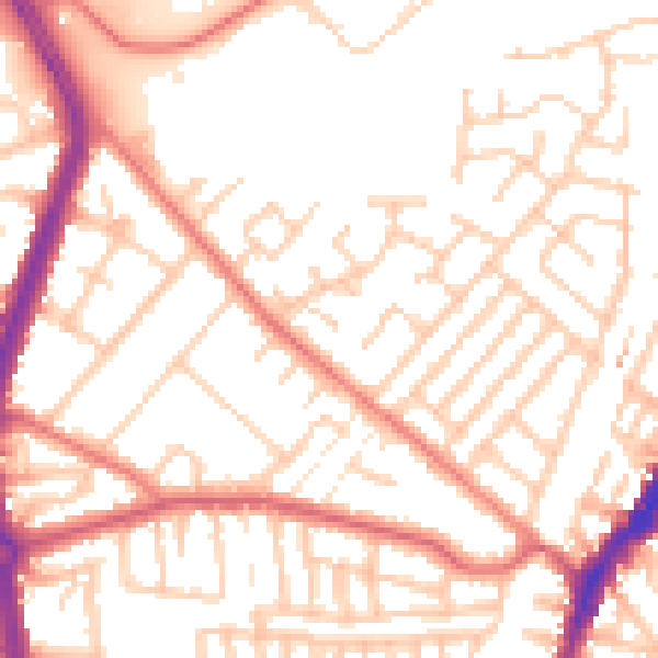 Daytime road noise heatmap for L9 8EU