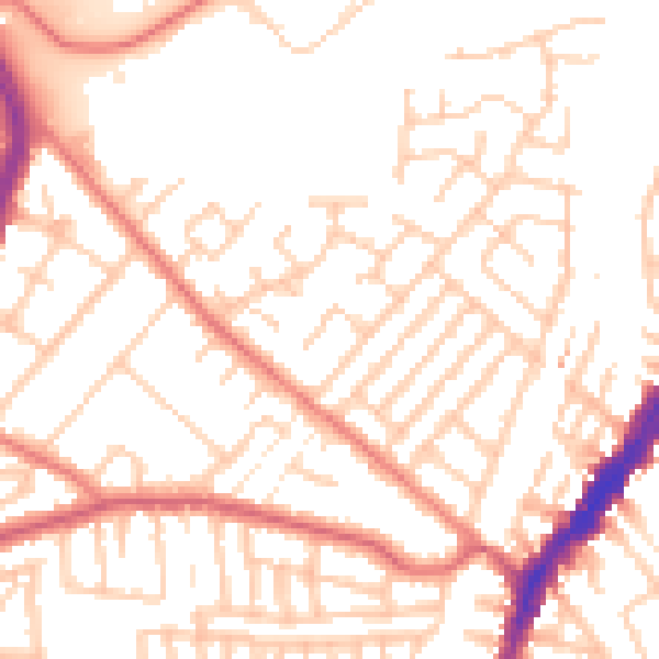 Daytime road noise heatmap for L9 8EX