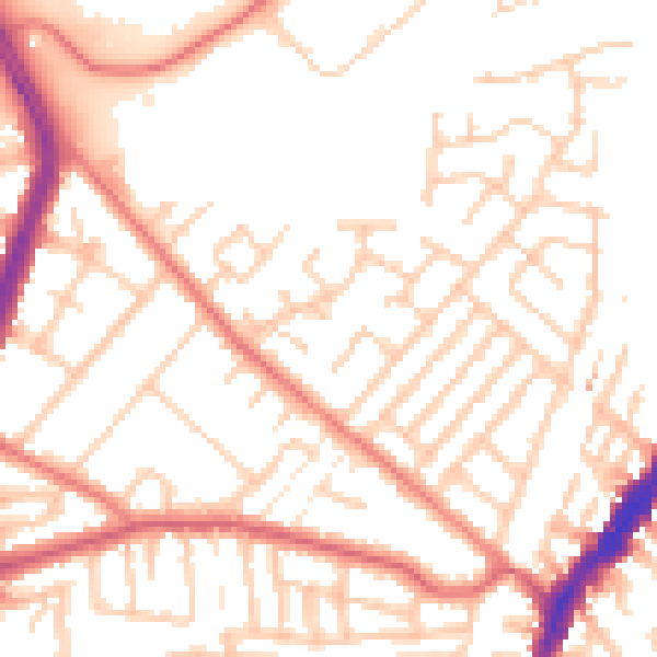 Daytime road noise heatmap for L9 8EZ