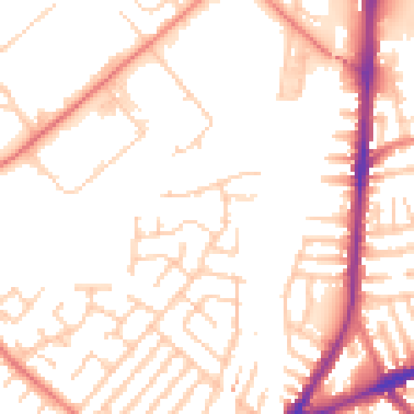 Daytime road noise heatmap for L9 8HJ