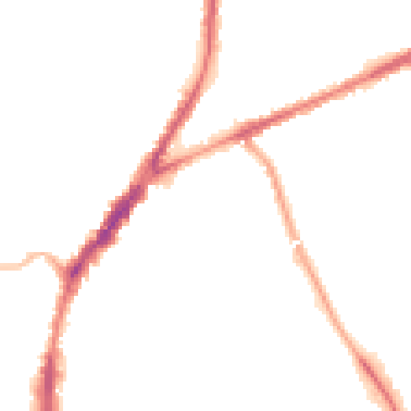 Night-time road noise heatmap for L9 9AJ