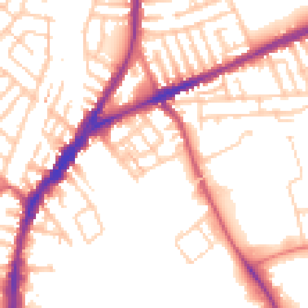 Daytime road noise heatmap for L9 9AL